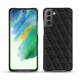 Coque cuir Samsung Galaxy S21 FE - Ebène - Couture ( Sleek P C12 - Black ) 