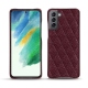 Custodia in pelle Samsung Galaxy S21 FE - Lie de vin - Couture ( Pantone 5115C ) 