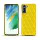 가죽 커버 Samsung Galaxy S21 FE - Jaune fluo - Couture