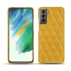 Lederschutzhülle Samsung Galaxy S21 FE - Jaune soulèu - Couture