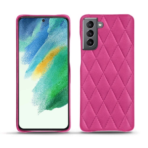 Une coque cuir de qualité pour le Samsung Galaxy S21 FERose BB - Couture ( Pantone #DB599F )