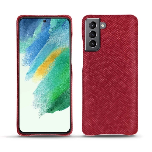 Une coque cuir de qualité pour le Samsung Galaxy S21 FERouge passion ( Pantone #a6192e ) 