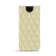 Pochette cuir Samsung Galaxy S21 FE - Beige - Couture ( Nappa - Pantone 7502C ) 