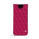 Samsung Galaxy S21 FE leather pouch - Rose fluo - Couture