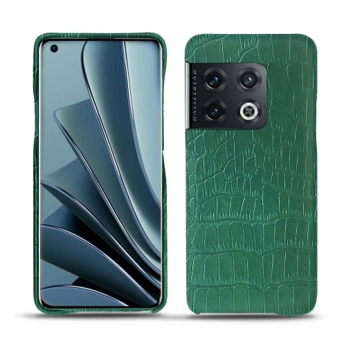 OnePlus 10 Pro: porquê escolher uma mala de couro?Crocodile pino ( Pantone #173F35 ) 