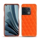 Coque cuir OnePlus 10 Pro - Orange fluo - Couture