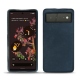 Coque cuir Google Pixel 6 - Jean vintage ( Roughtcut - Pantone 285U  ) 