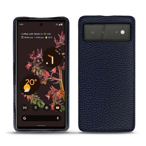 Leather back cover for Google Pixel 6Cobalt ( Pantone #2b253f ) 