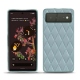 レザーケース Google Pixel 6 - Bleu ciel - Couture ( Nappa - Pantone 277C ) 