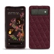 Google Pixel 6 leather cover - Lie de vin - Couture ( Pantone 5115C ) 
