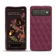 Coque cuir Google Pixel 6 - Prune vintage - Couture