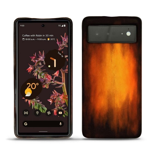 Funda trasera de cuero para el Google Pixel 6Fauve Patine