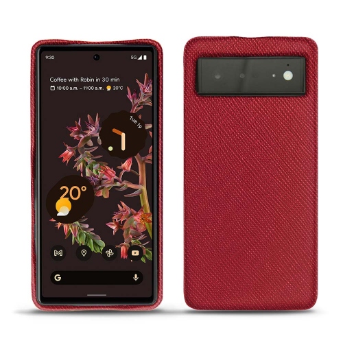 Lederrückwand für Google Pixel 6Rouge passion ( Pantone #a6192e ) 