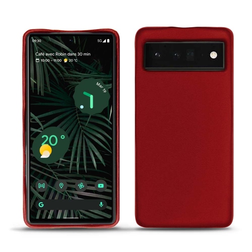 Leather back covers for Google Pixel 6 ProRouge ( Nappa - Pantone #d50032 ) 