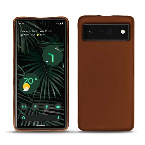 Coperture posteriori in pelle per Google Pixel 6 ProMarron ( Nappa - Pantone #8B4720 ) 