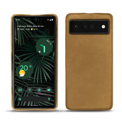 Coperture posteriori in pelle per Google Pixel 6 ProSable vintage ( Pantone #9b7340 ) 