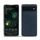 Google Pixel 6 Pro leather cover - Jean vintage ( Roughtcut - Pantone 285U  ) 