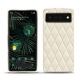 Google Pixel 6 Pro leather cover - Blanc - Couture ( Bologna - White ) 