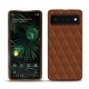 Google Pixel 6 Pro leather cover - Marron - Couture ( Nappa - Pantone 1615C ) 