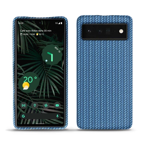 Coperture posteriori in pelle per Google Pixel 6 ProAbaca ishia ( Pantone #395775 ) 