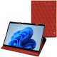 Microsoft Surface Pro 8 leather case - Papaye - Couture ( Pantone 180C ) 