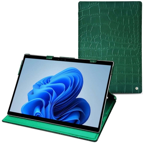 Microsoft Surface Pro 9 : opte por uma caixa de couro chiqueCrocodile pino ( Pantone #173F35 ) 