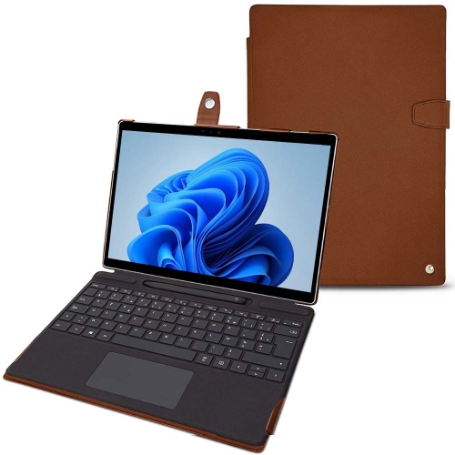 Estojo Premium em Couro para Microsoft Surface Pro 8Marron ( Nappa - Pantone #8B4720 ) 