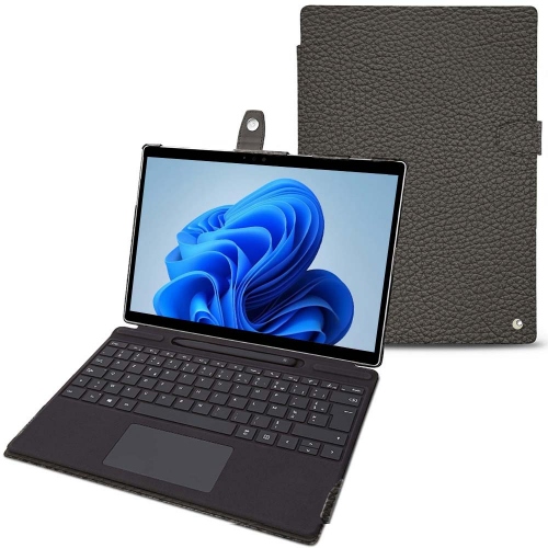 Premium Leather Case for Microsoft Surface Pro 8Anthracite ( Pantone #41403c ) 