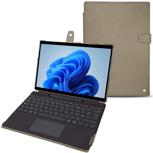 Microsoft Surface Pro 8용 고품질 가죽 케이스Darboun sabla ( Pantone #BCB1A1 )
