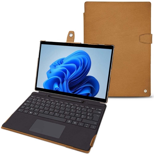 Funda de piel premium para Microsoft Surface Pro 8Castan esparciate ( Pantone #824F2A )
