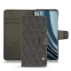 Custodia in pelle OnePlus 10 Pro - Anthracite - Couture ( Pantone 424C ) 