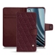 Capa em pele OnePlus 10 Pro - Lie de vin - Couture ( Pantone 5115C ) 