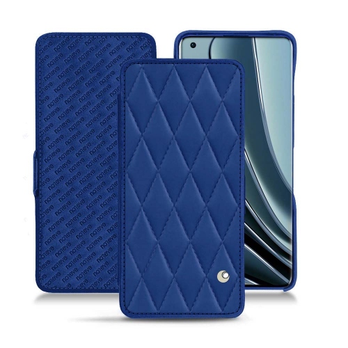 Individuell anpassbare Lederhülle für OnePlus 10 ProBleu océan - Couture ( Nappa - Pantone #15458a) 
