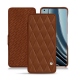 OnePlus 10 Pro leather case - Marron - Couture ( Nappa - Pantone 1615C ) 