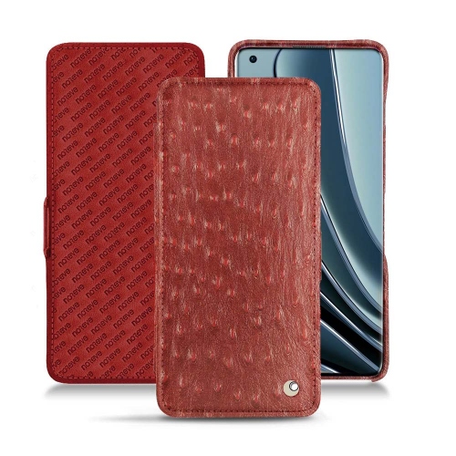 Custodia in pelle personalizzata per OnePlus 10 ProAutruche ciliegia ( Pantone #a4343a ) 