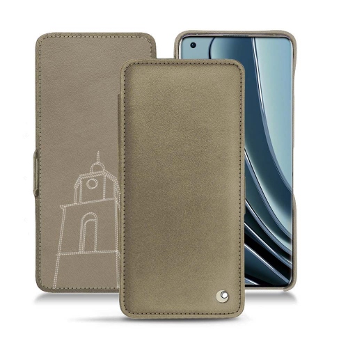 Housse personnalisable en cuir pour OnePlus 10 ProDarboun sabla ( Pantone #BCB1A1 )