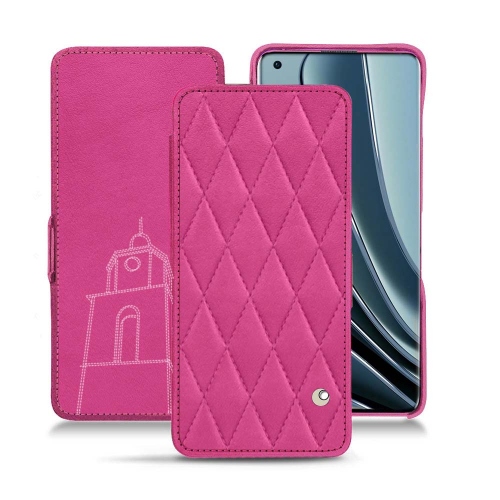 Individuell anpassbare Lederhülle für OnePlus 10 ProRose BB - Couture ( Pantone #DB599F )