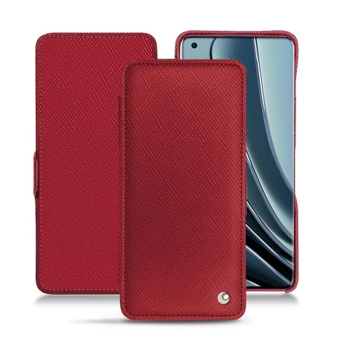 Estojo de couro personalizado para OnePlus 10 ProRouge passion ( Pantone #a6192e ) 