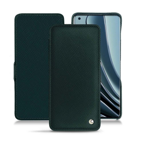 Individuell anpassbare Lederhülle für OnePlus 10 ProVert séduisant ( Pantone #1d3c34 ) 