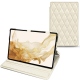 Samsung Galaxy Tab S8 leather case - Blanc - Couture ( Bologna - White ) 