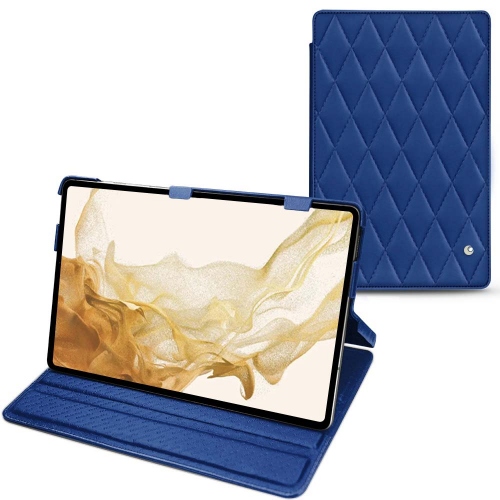 Funda de cuero para Samsung Galaxy Tab S8Bleu océan - Couture ( Nappa - Pantone #15458a) 