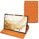 Samsung Galaxy Tab S8 leather case - Orange - Couture ( Nappa - Pantone 1495U ) 