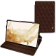 Housse cuir Samsung Galaxy Tab S8 - Châtaigne - Couture ( Pantone 476C ) 