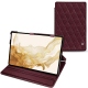 Samsung Galaxy Tab S8 leather case - Lie de vin - Couture ( Pantone 5115C ) 