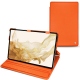 Samsung Galaxy Tab S8 leather case - Orange fluo