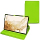 Samsung Galaxy Tab S8 leather case - Vert fluo