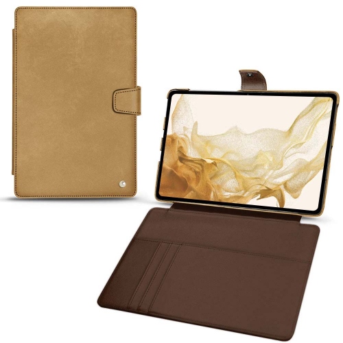 Leather case for Galaxy Tab S8Sable vintage ( Pantone #9b7340 ) 