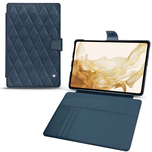 Custodia in pelle per Galaxy Tab S8Jean vintage - Couture ( Pantone #2f414f  ) 