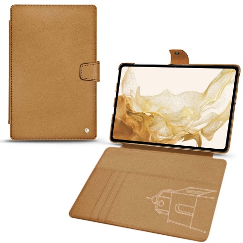 Funda de cuero para Galaxy Tab S8Castan esparciate ( Pantone #824F2A )