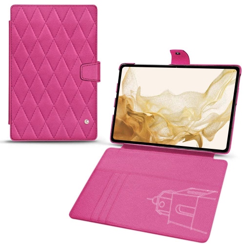 Housse en cuir pour Galaxy Tab S8Rose BB - Couture ( Pantone #DB599F )